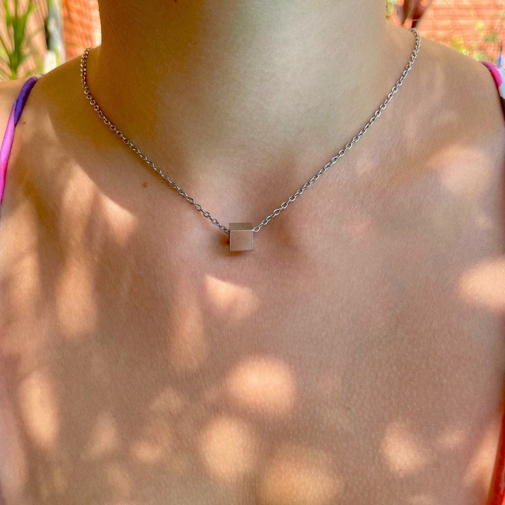 Cubic Stainless Steel Pendant Necklace