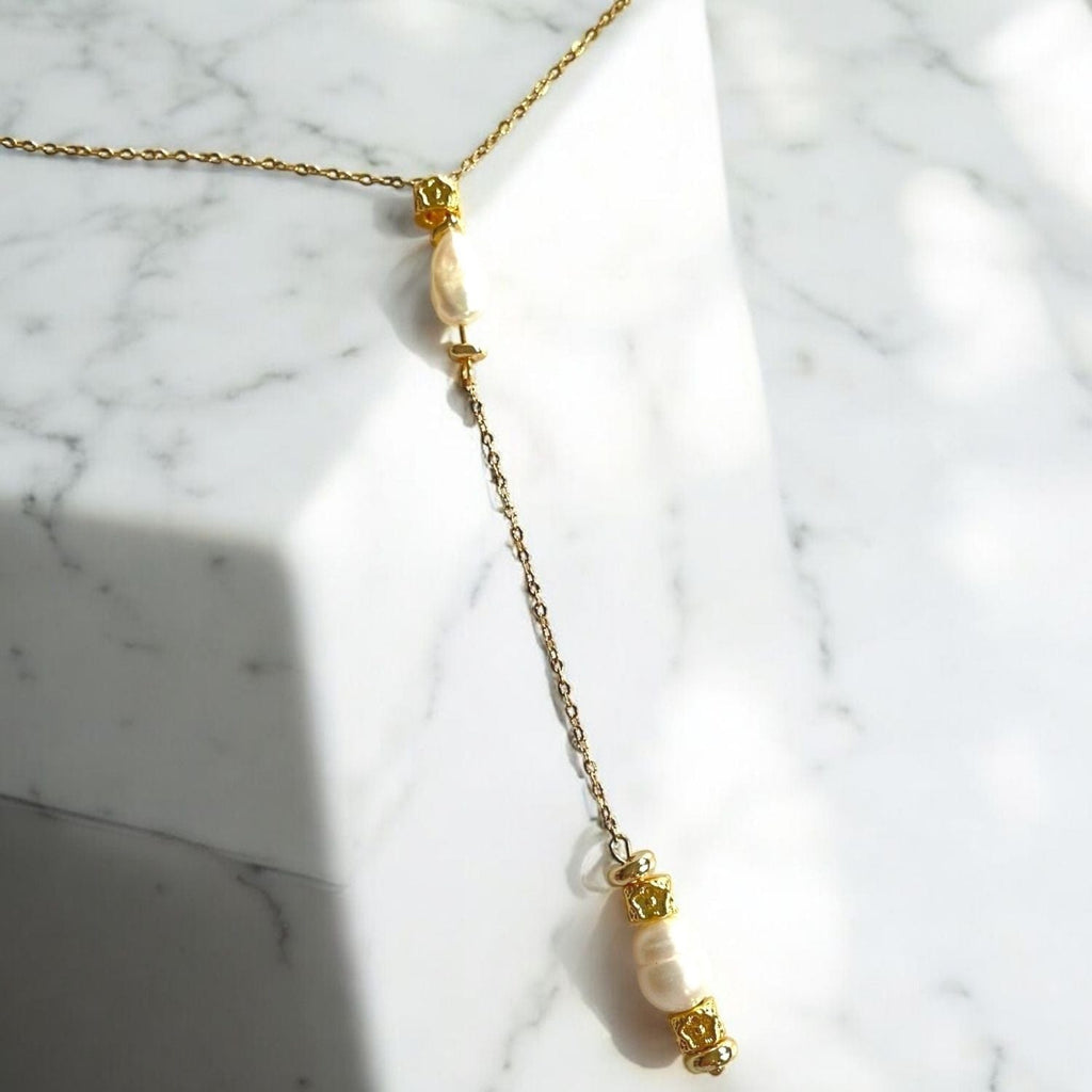 Tropea- Akoya Pearls and Gold-Plated Cable Chain