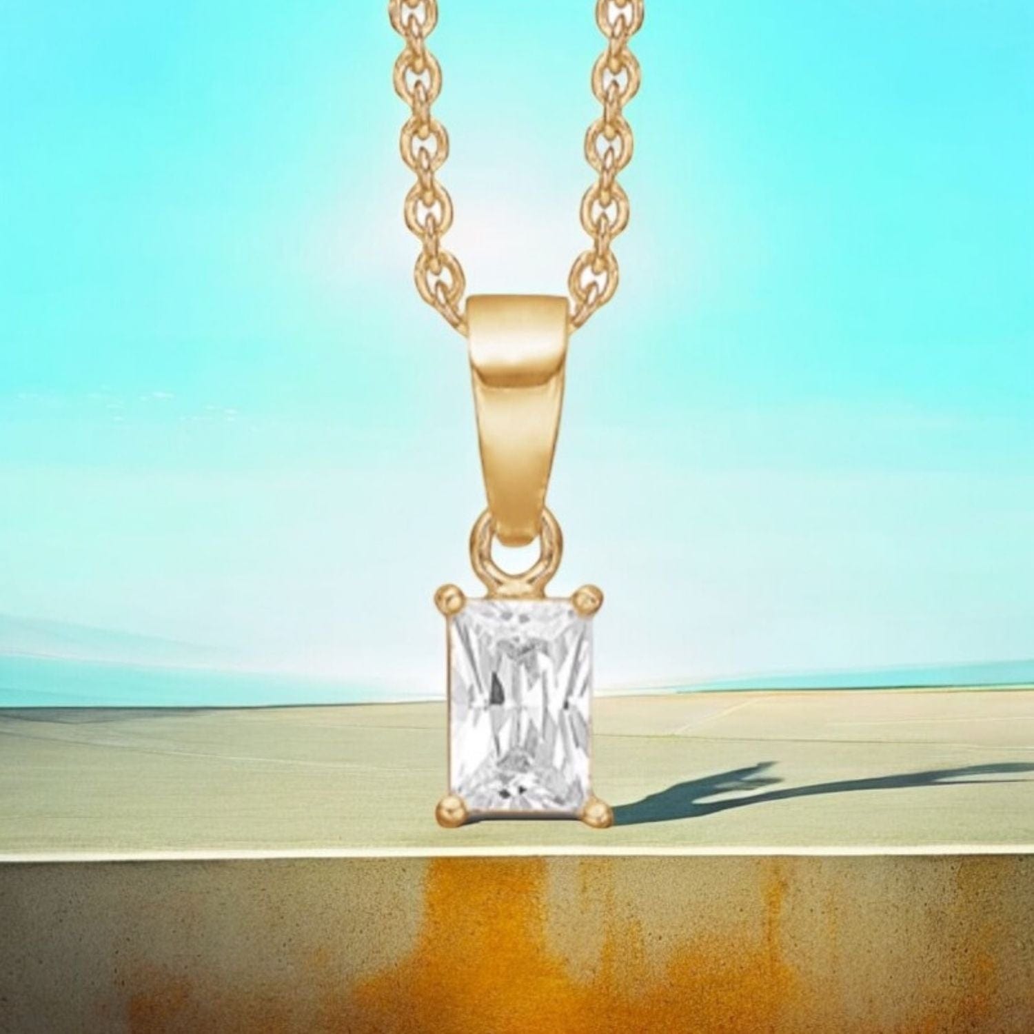 Rectangular Crystal Pendant