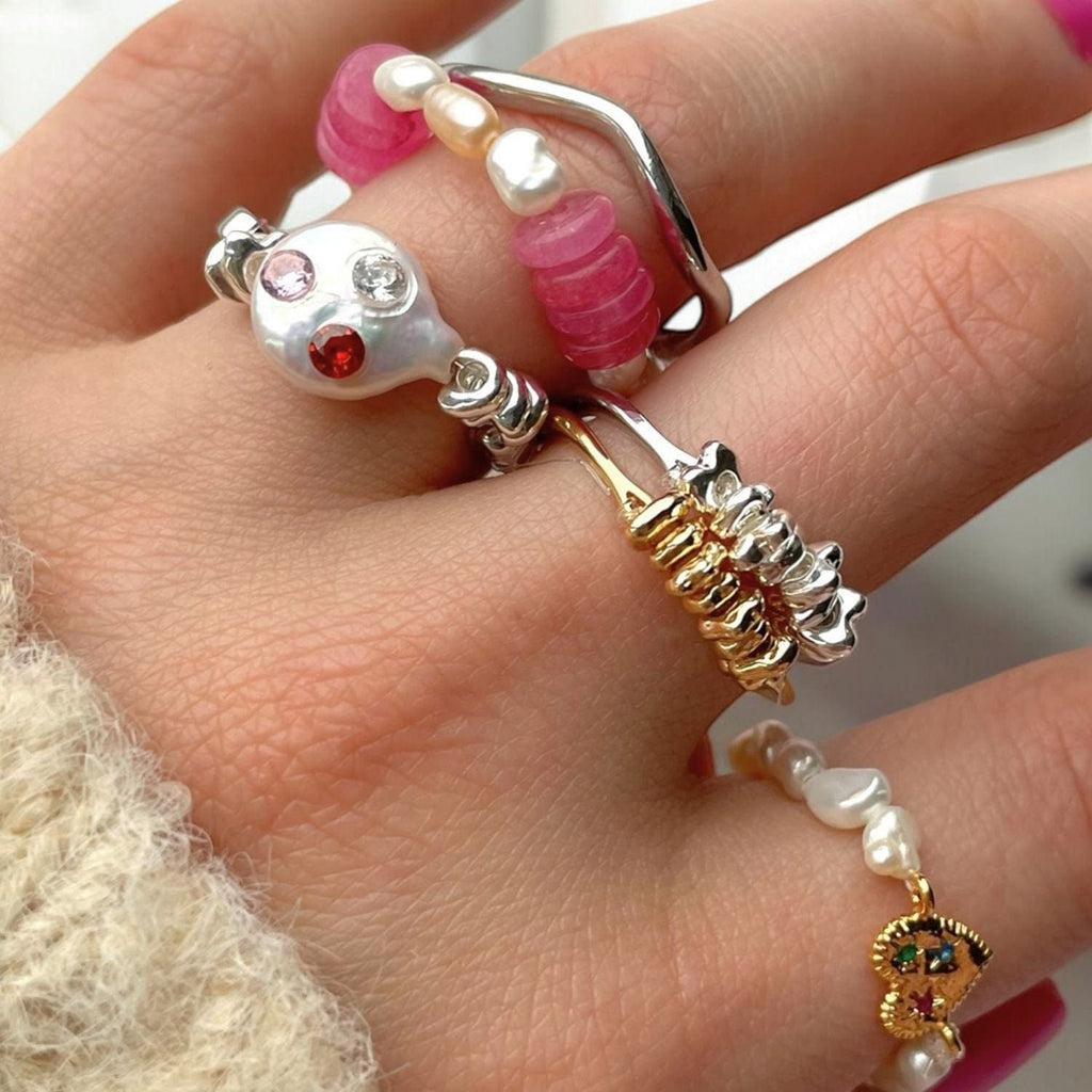 Chunky Handmade Ring In Silver Stainless Steel