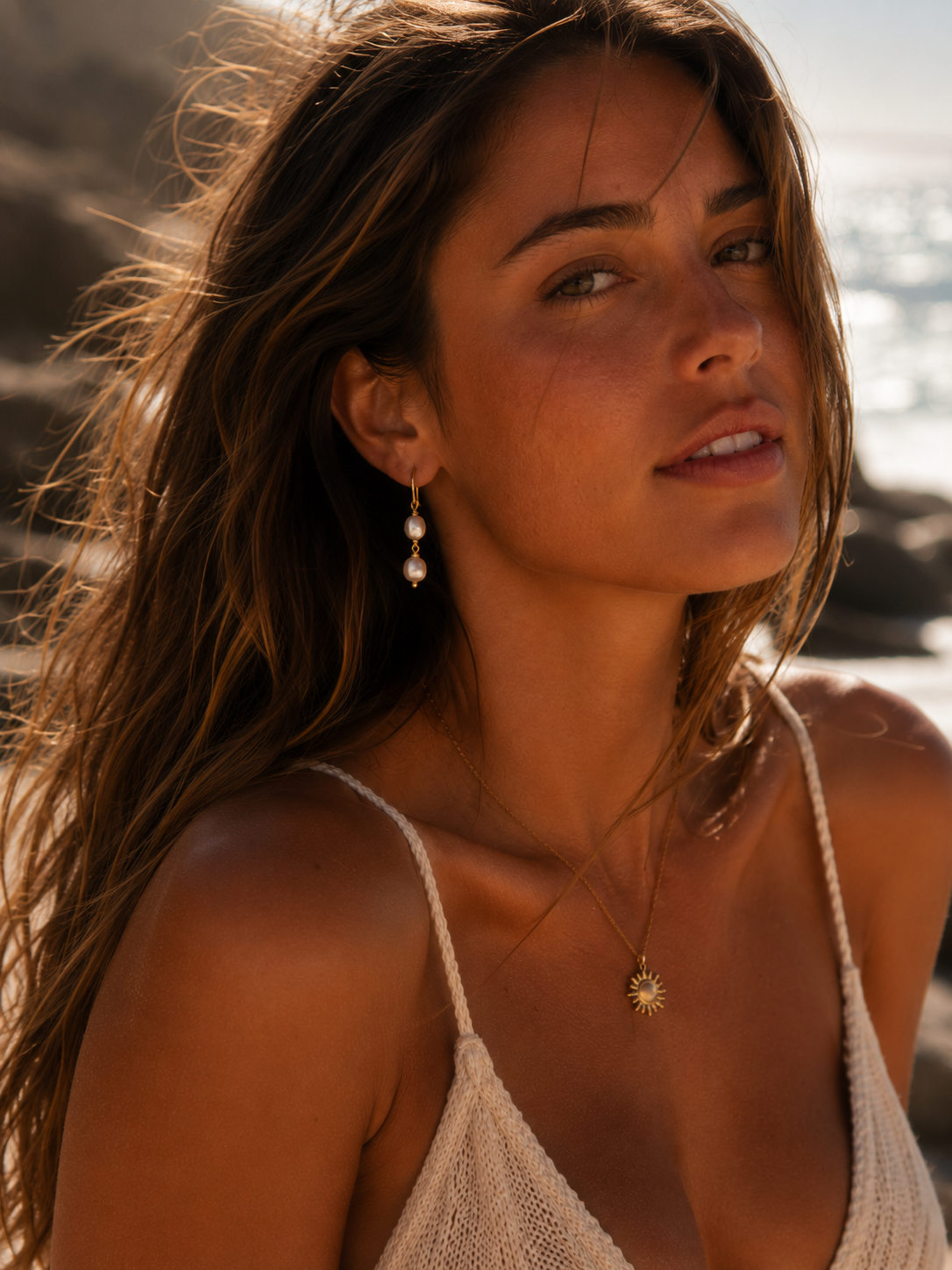 Nebraska Double Baroque Pearl Drop Earrings