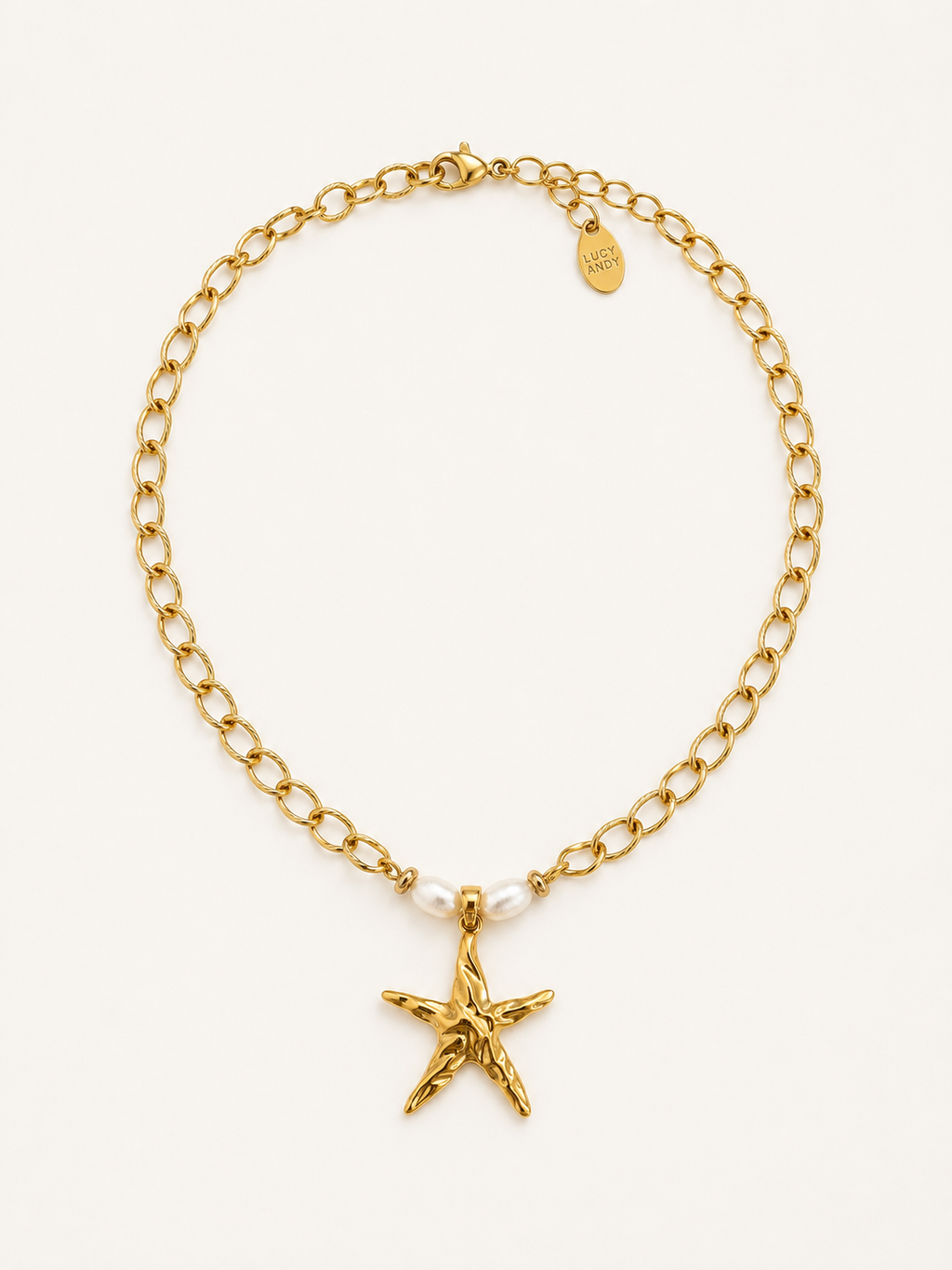 Stella Starfish & Pearl Link Necklace