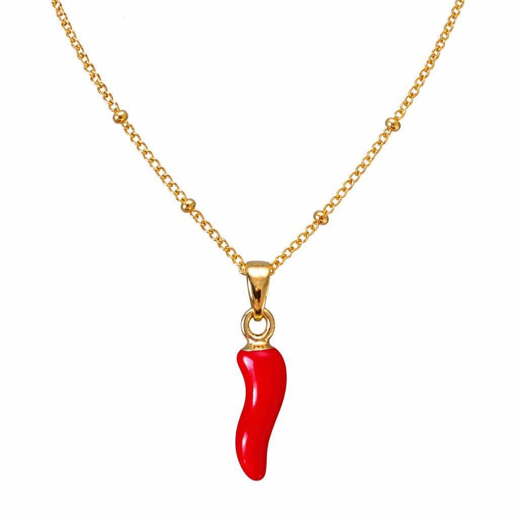 Chilli Charm Necklace – 18K Gold Plated Stainless Steel Pendant