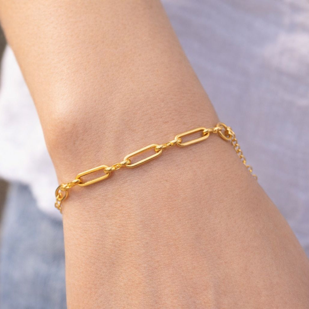 Paperclip Chain Bracelet – Gold Plated Stainless Steel