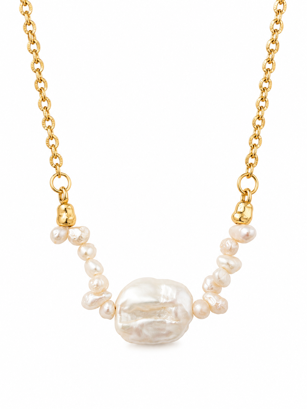 Danubio Large Baroque Square Pearl Necklace