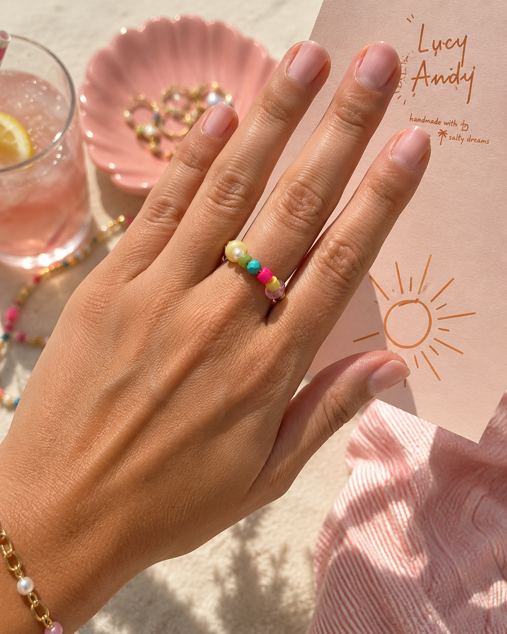 Rainbow Oasis Mineral Gemstone Ring