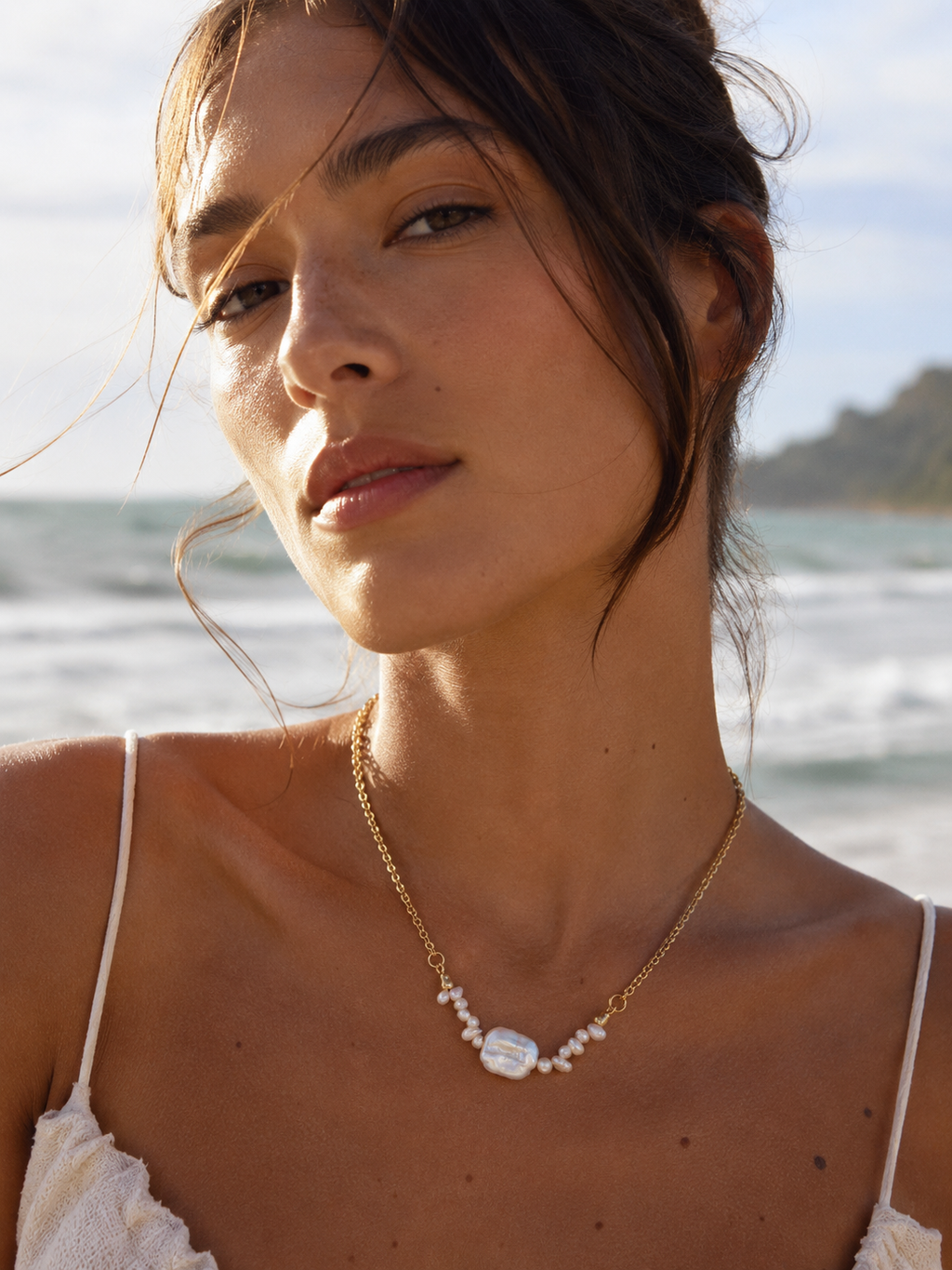 Danubio Large Baroque Square Pearl Necklace