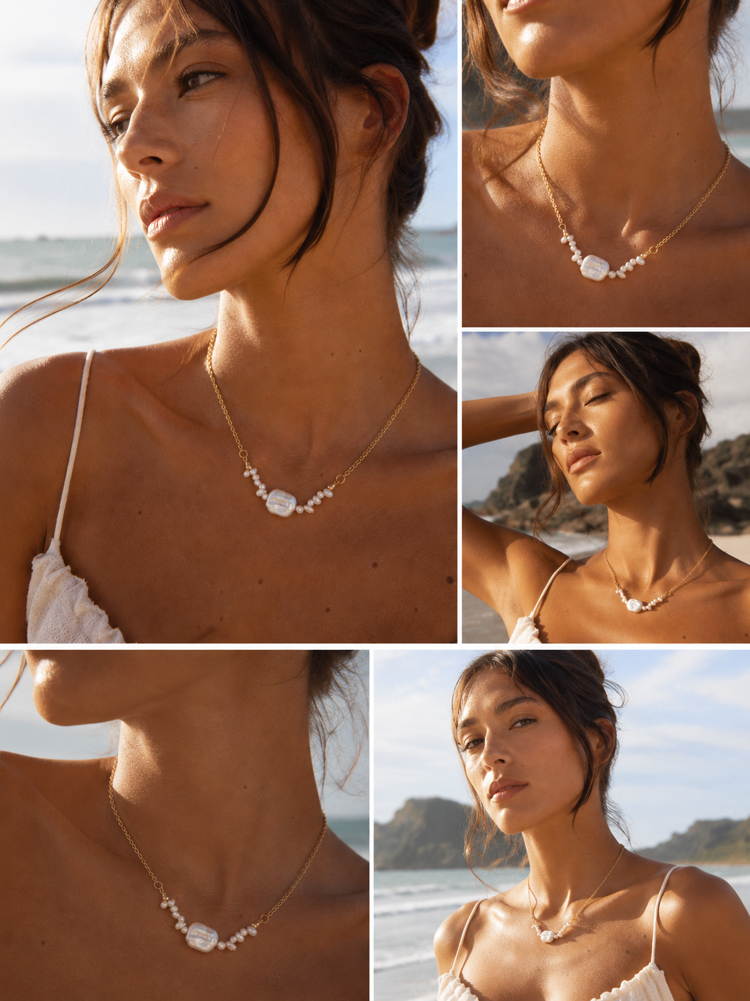 Danubio Large Baroque Square Pearl Necklace