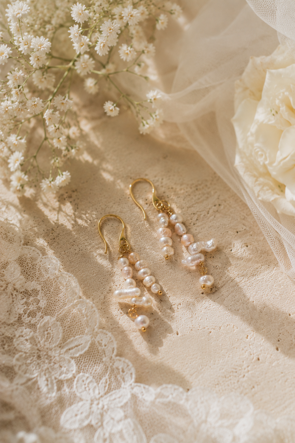 Celeste Pearl Cascade Drop Earrings