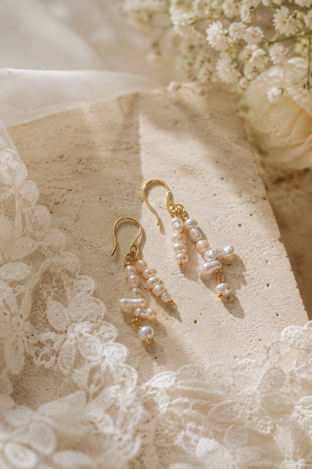 Celeste Pearl Cascade Drop Earrings