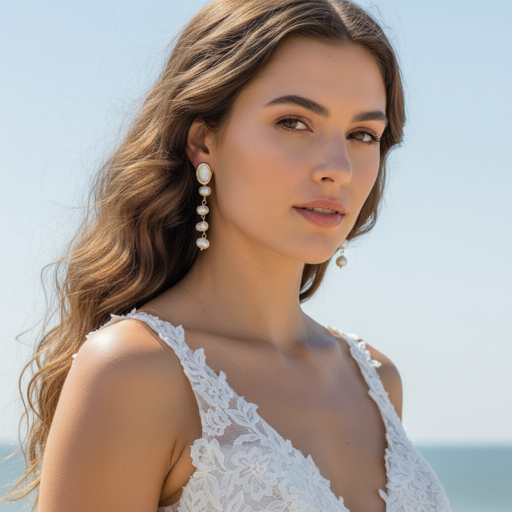 Samira Iridescent Shell & Akoya Pearl Drop Earrings