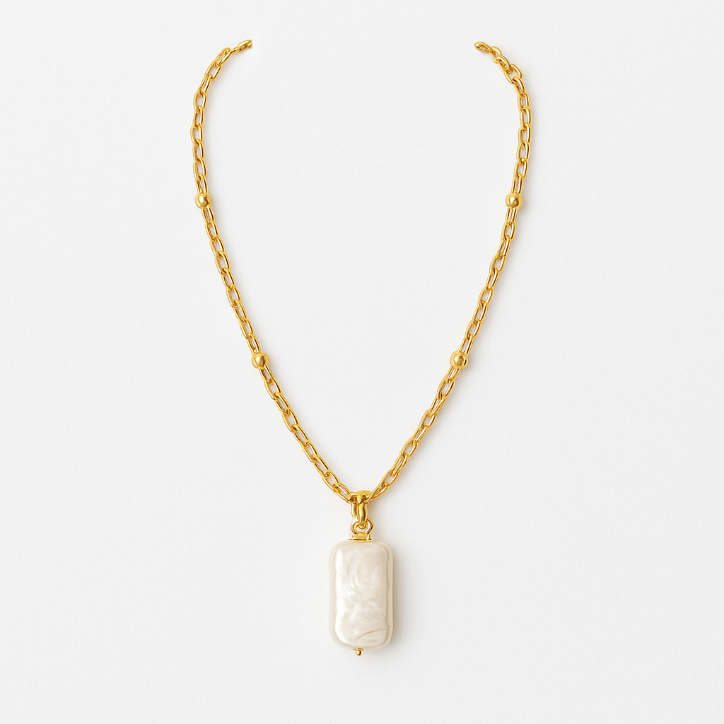 Aura Necklace with Baroque-Style Pearl Pendant