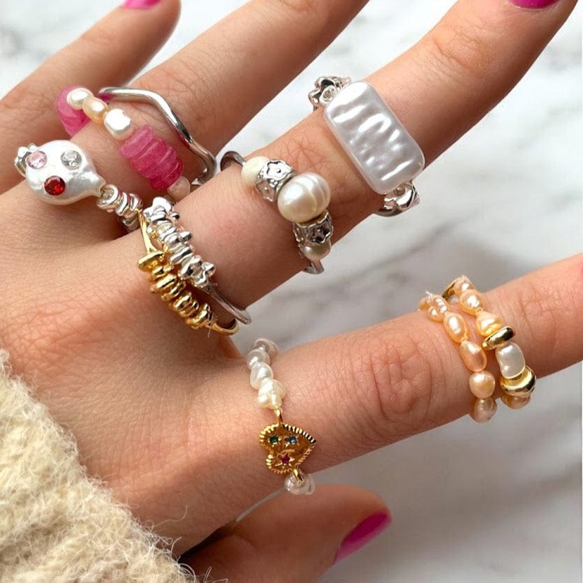 Freshwater Pearl Band Ring – Handmade and Elegant