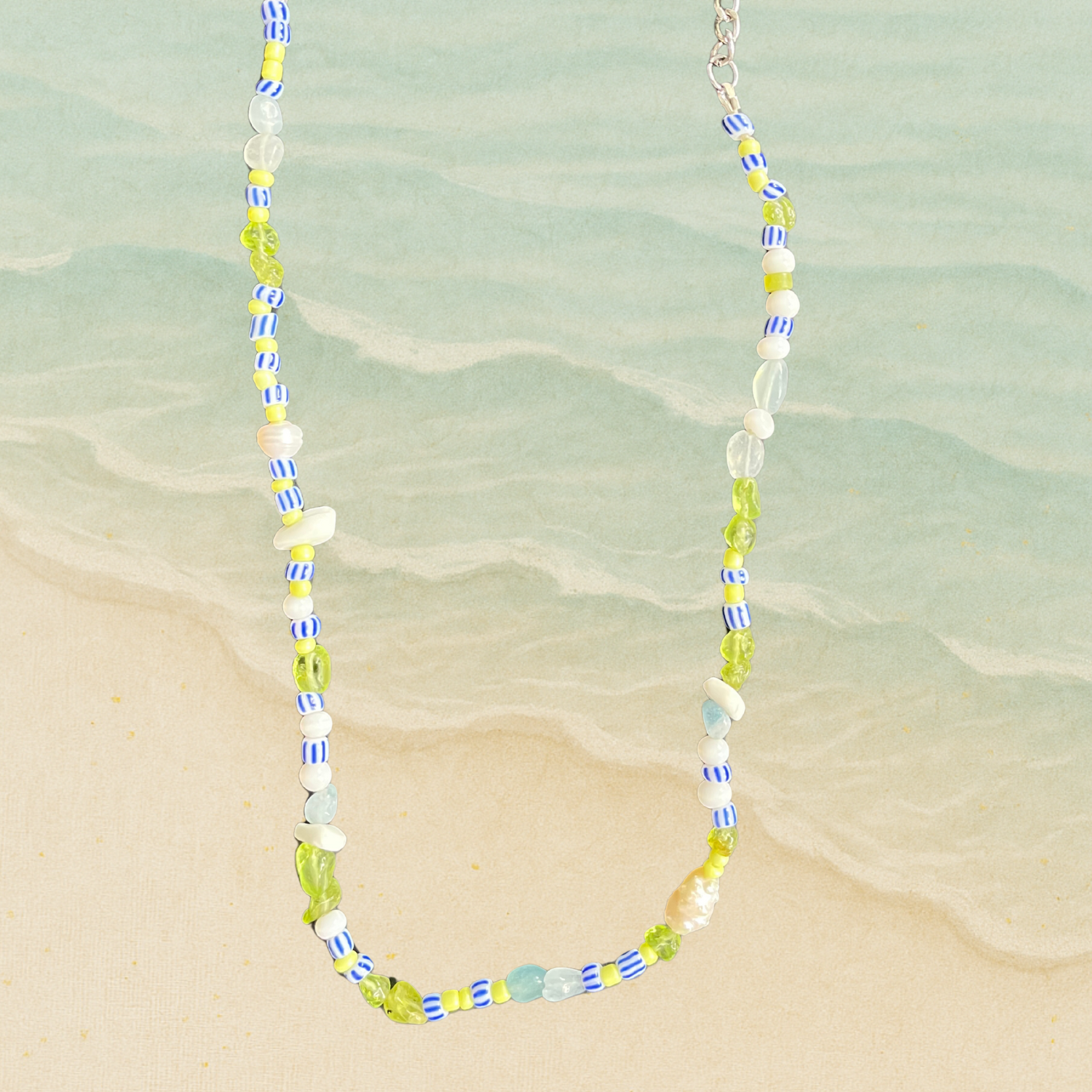 Edén – Colourful Gemstone & Pearl Beaded Necklace (Silver or Gold)