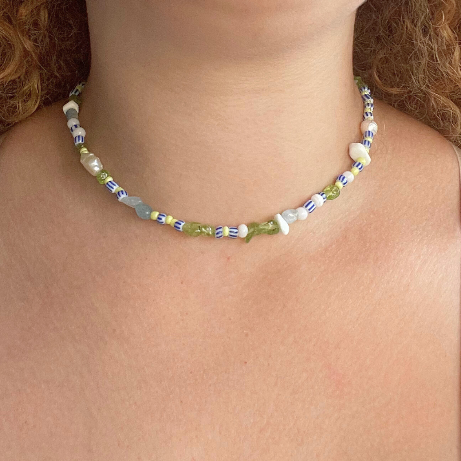 Edén – Colourful Gemstone & Pearl Beaded Necklace (Silver or Gold)