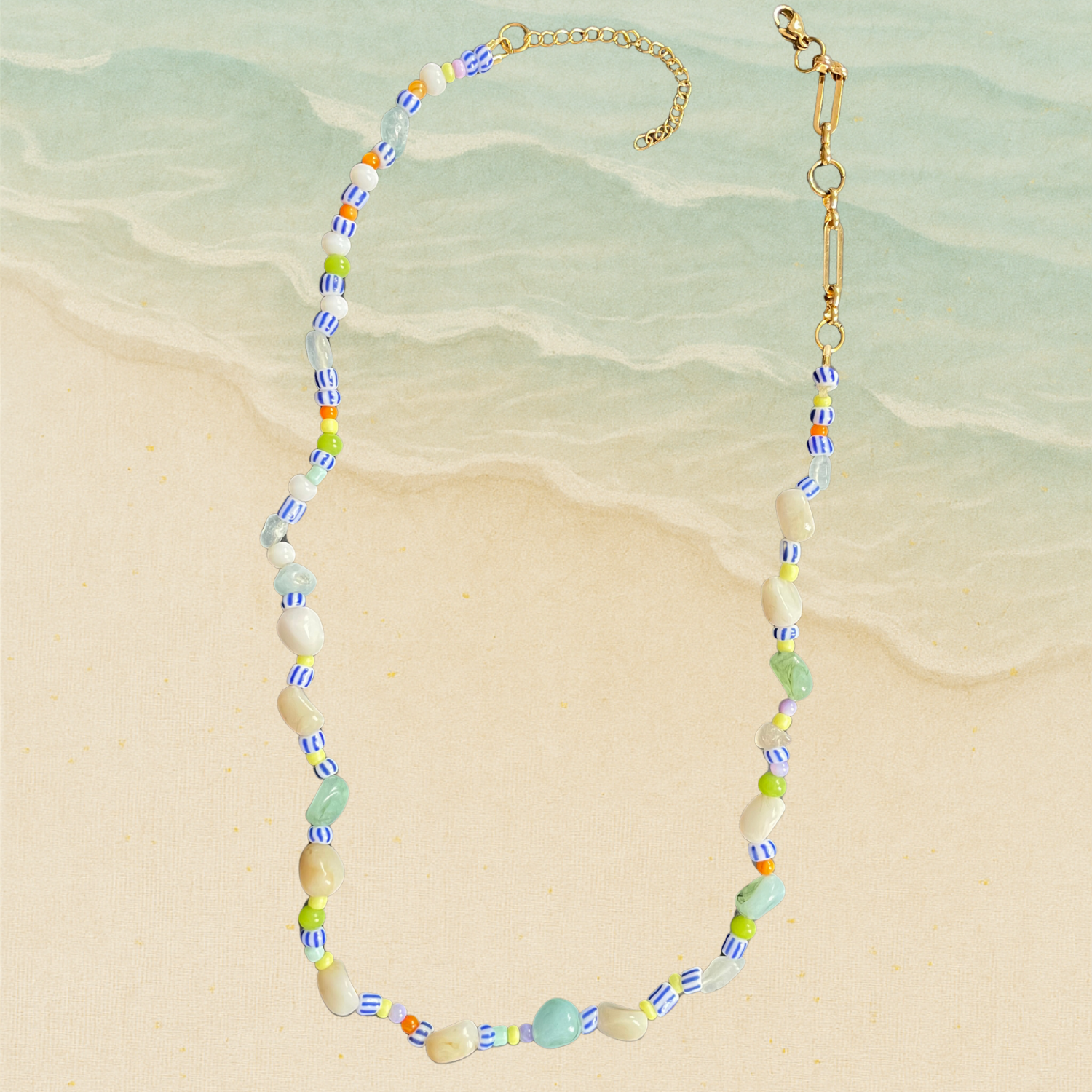 Edén – Colourful Gemstone & Pearl Beaded Necklace (Silver or Gold)