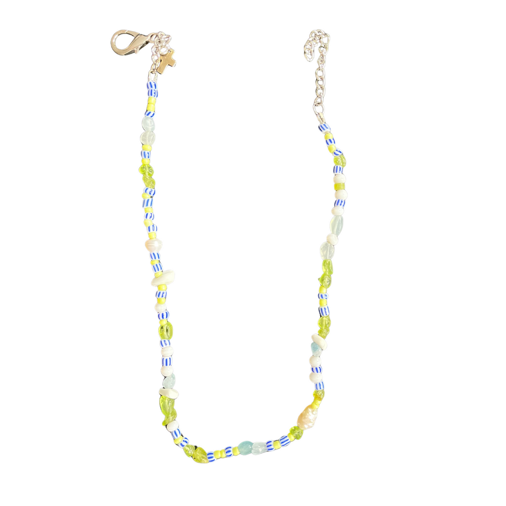 Edén – Colourful Gemstone & Pearl Beaded Necklace (Silver or Gold)