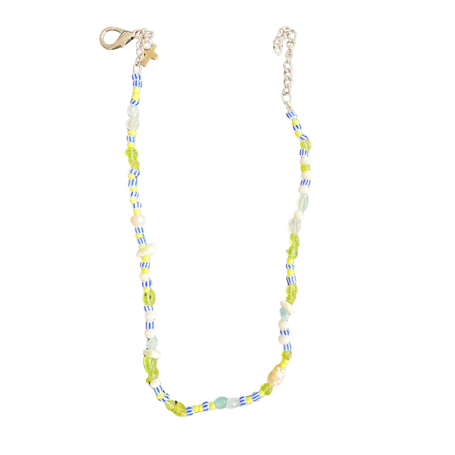Edén – Colourful Gemstone & Pearl Beaded Necklace (Silver or Gold)