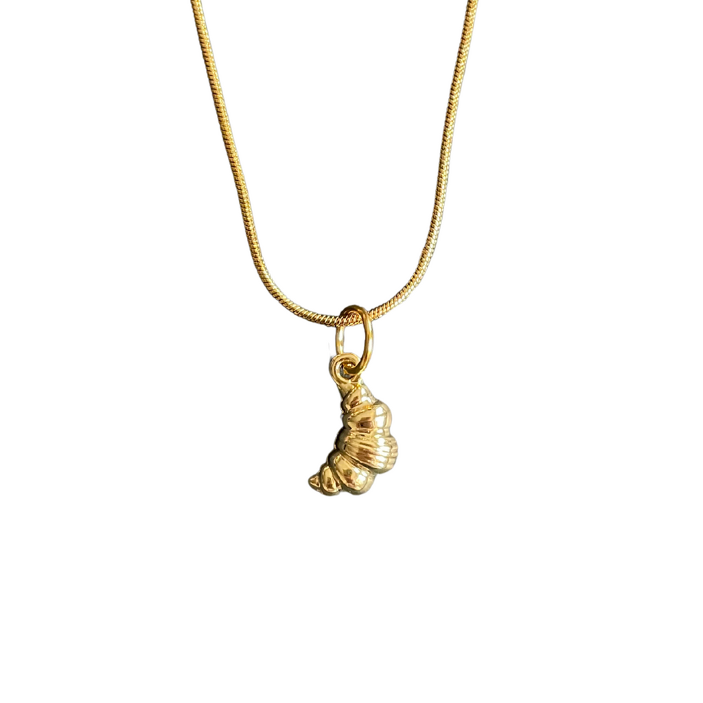 Croissant – Tiny Pastry Necklace in Gold or Silver (Playful Edit)