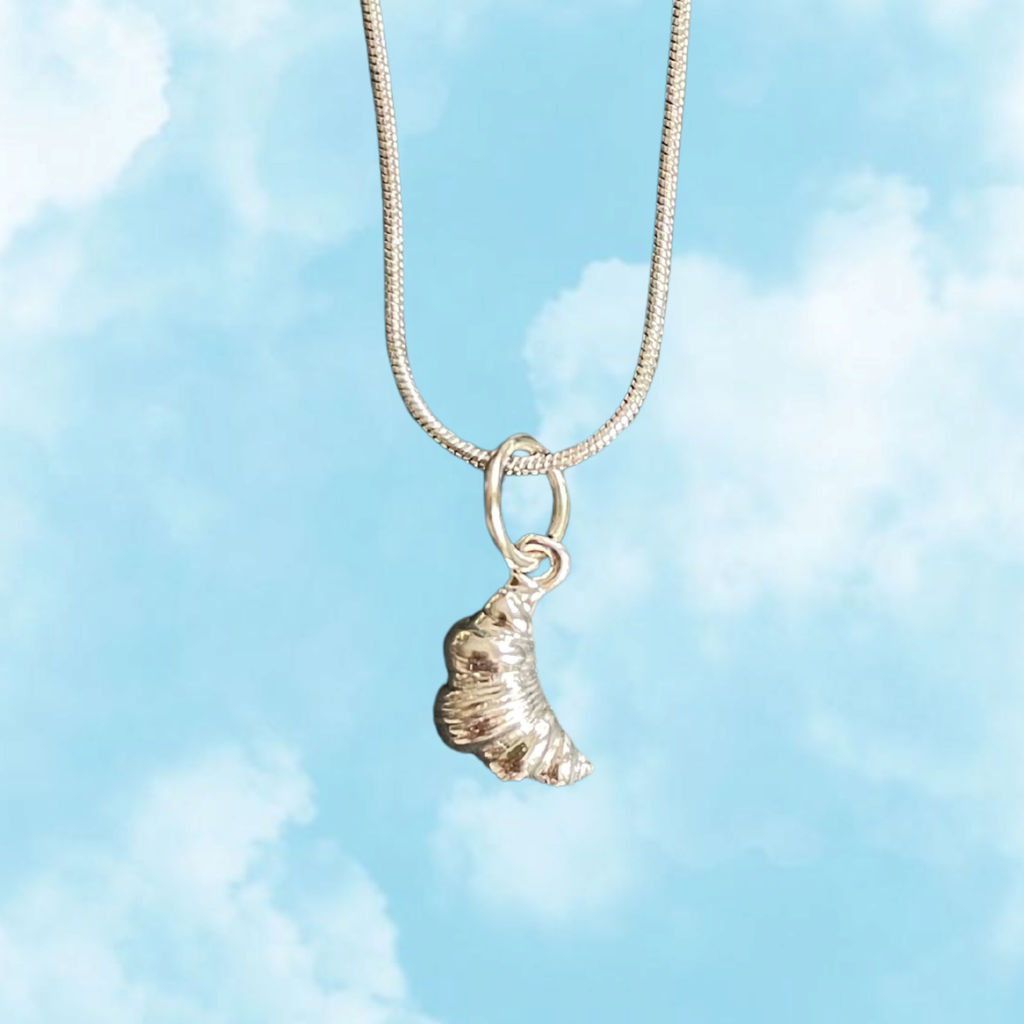 Croissant – Tiny Pastry Necklace in Gold or Silver (Playful Edit)