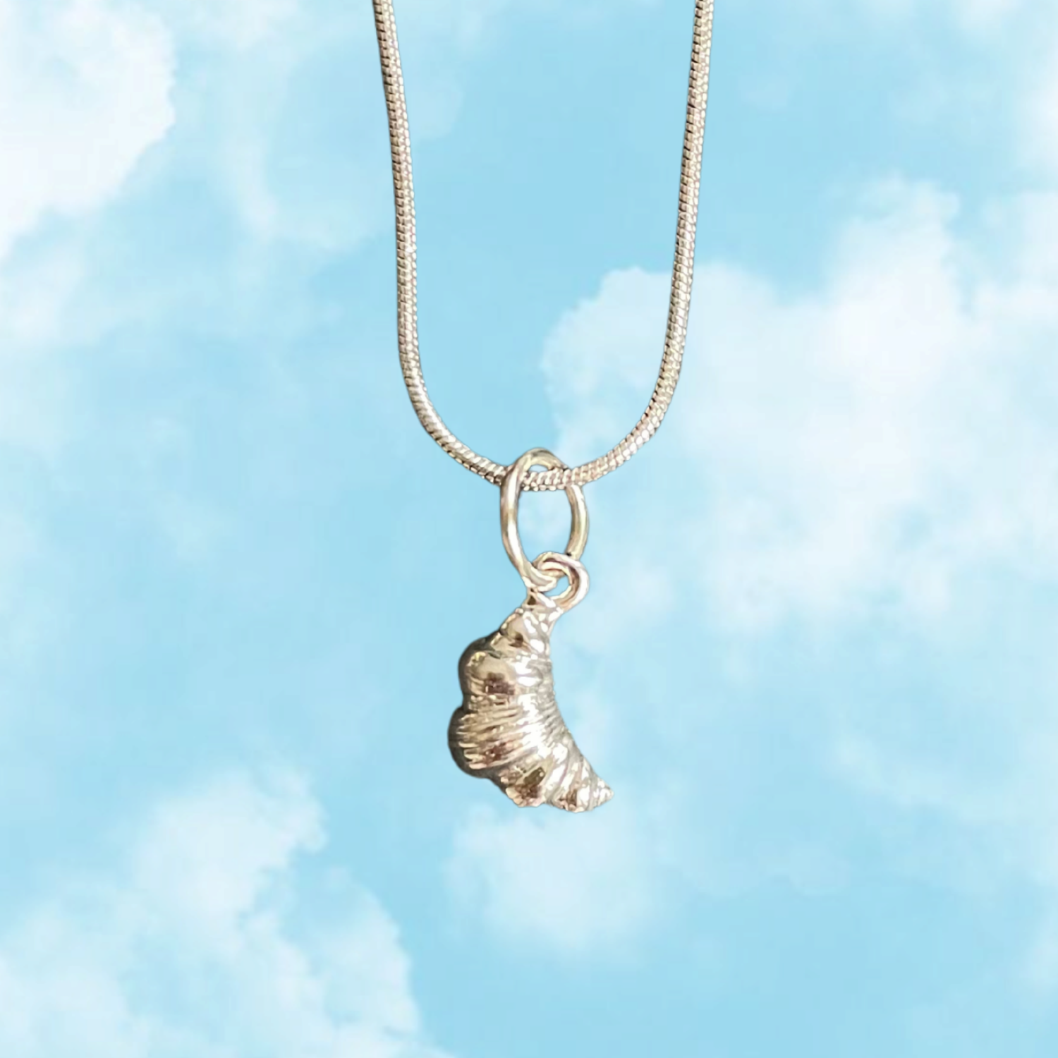 Croissant – Tiny Pastry Necklace in Gold or Silver (Playful Edit)