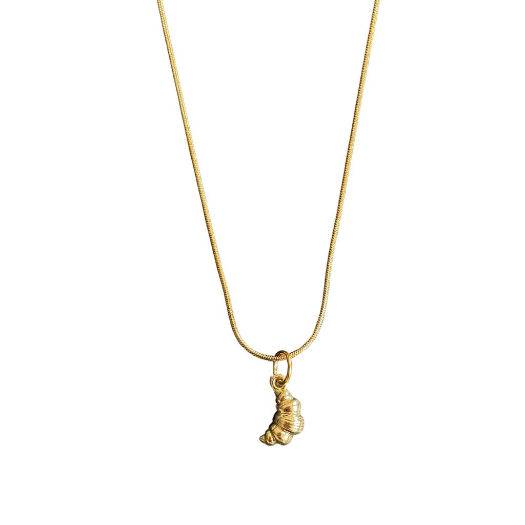 Croissant – Tiny Pastry Necklace in Gold or Silver (Playful Edit)