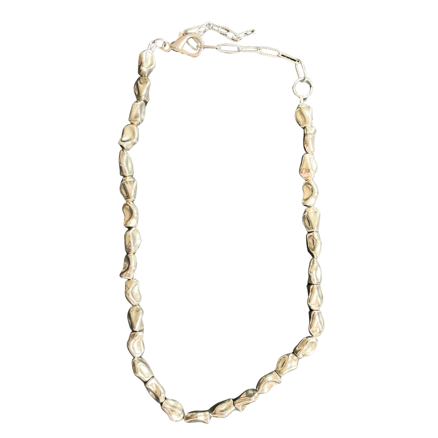 Bruma – Chunky Silver Bead Necklace in Baroque Style (Bold Edit)