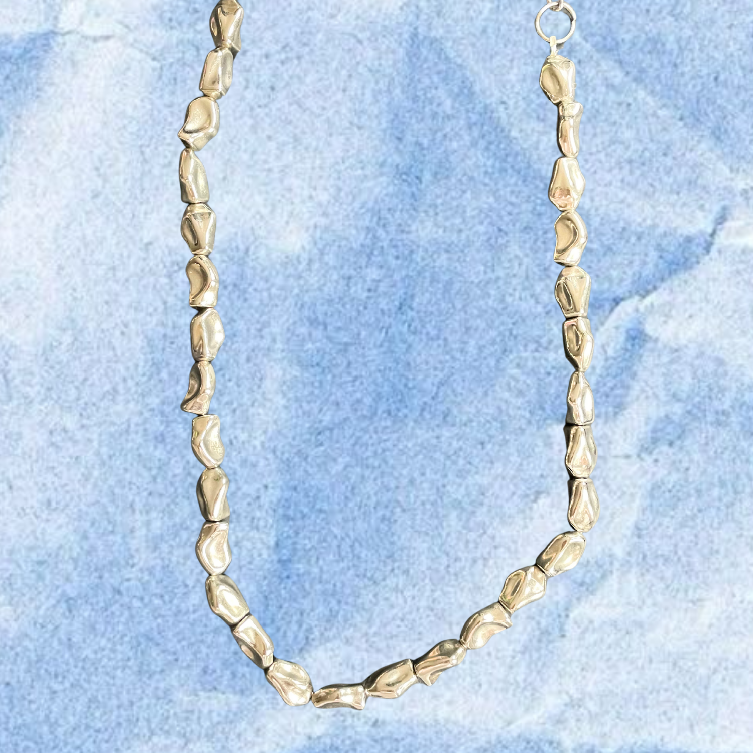 Bruma – Chunky Silver Bead Necklace in Baroque Style (Bold Edit)