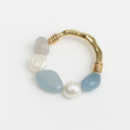 Aquamarine & Pearl Ring
