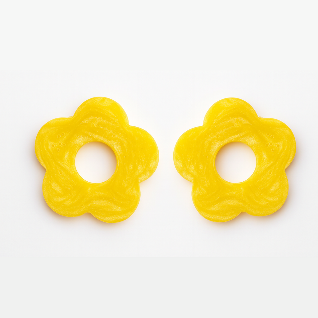 Customisable 22mm Gold Plated Hoops with Resin Flowers