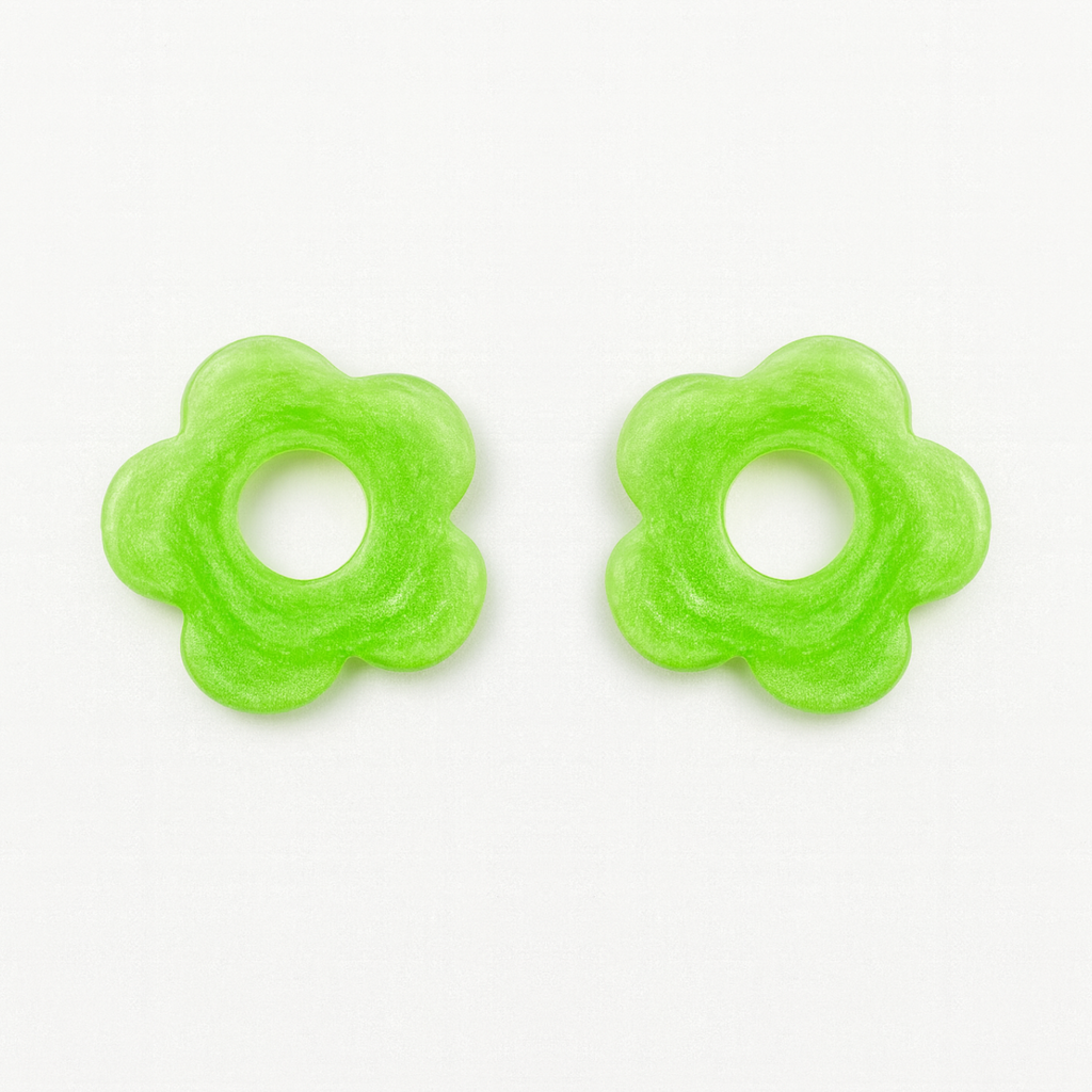 Customisable 22mm Gold Plated Hoops with Resin Flowers