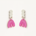 Pink & White Flower Studs