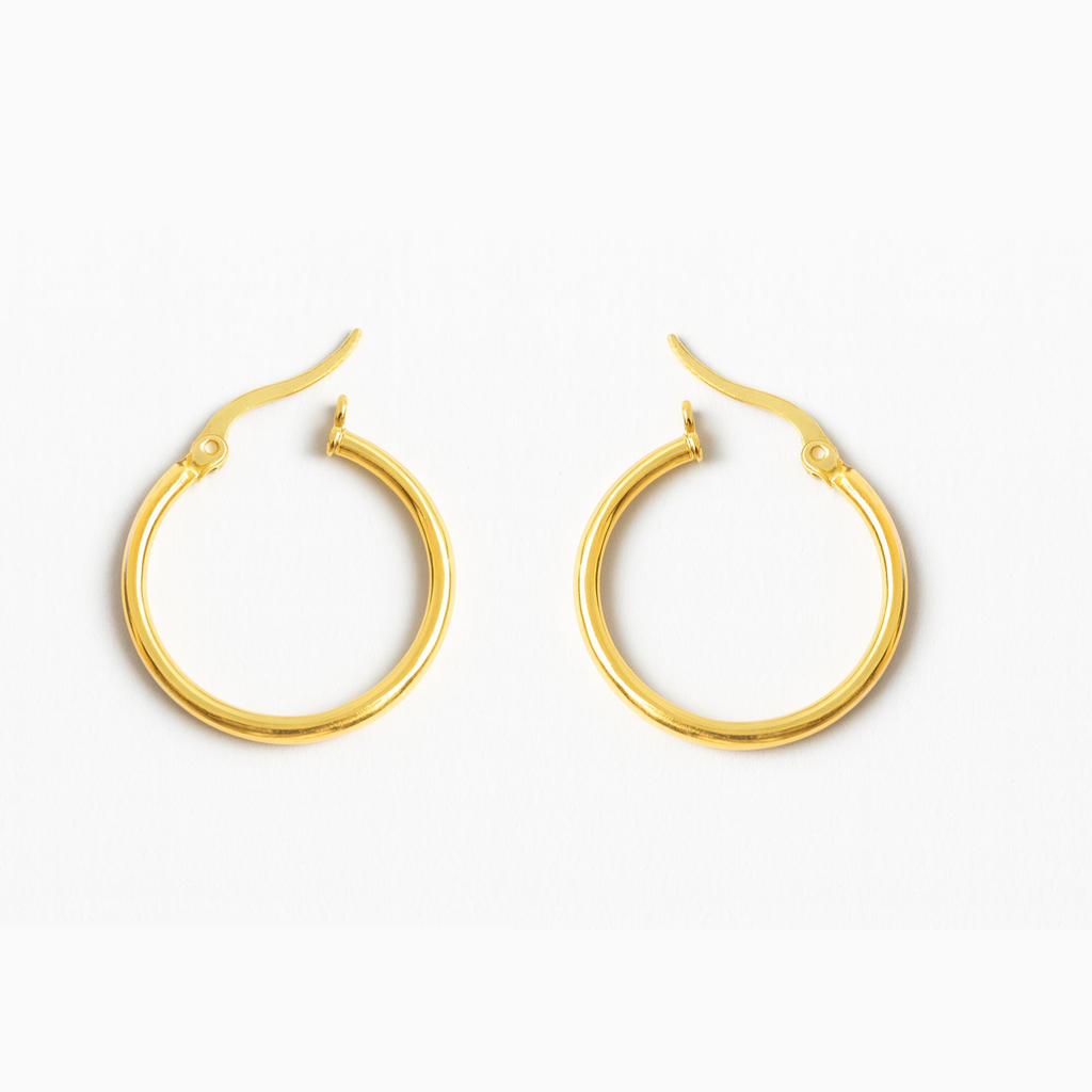 Customisable 22mm Gold Plated Hoops with Resin Flowers