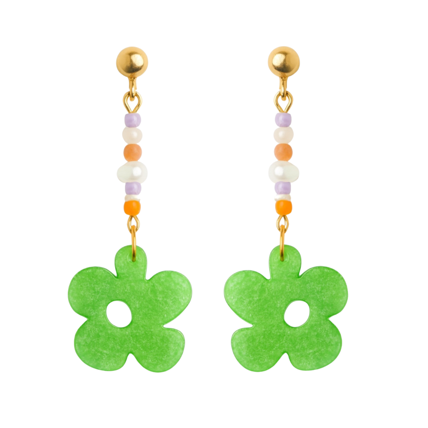 Pearls & Green Flowers