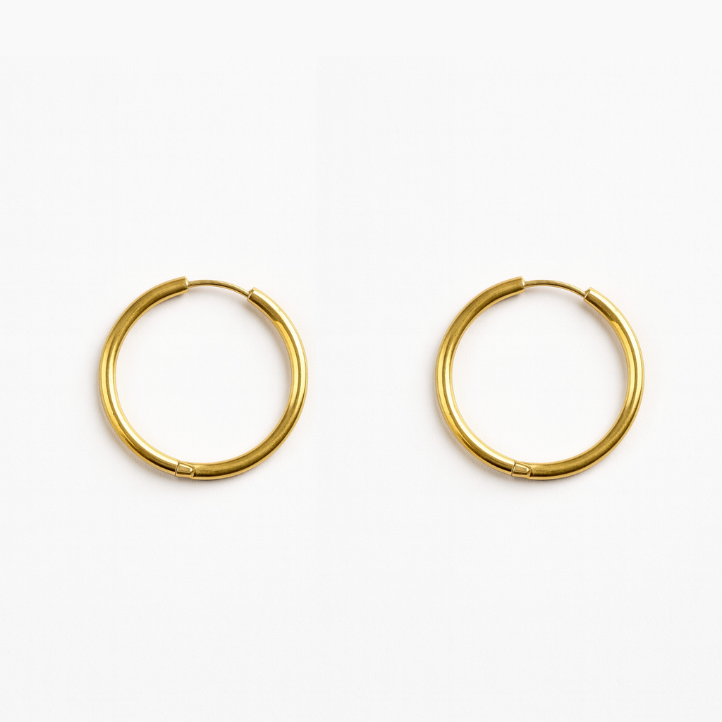 Customisable 22mm Gold Plated Hoops with Resin Flowers