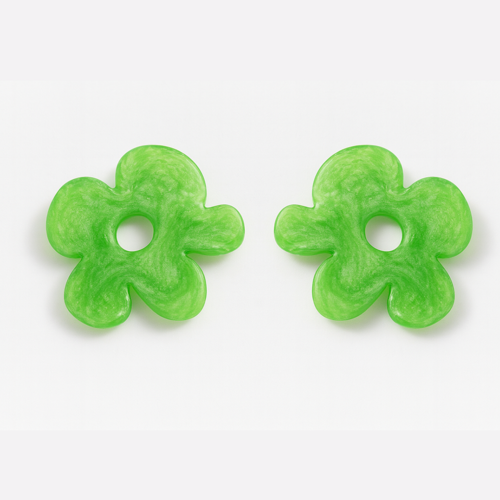 Customisable 22mm Gold Plated Hoops with Resin Flowers