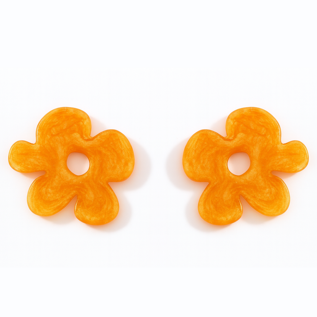 Customisable 22mm Gold Plated Hoops with Resin Flowers