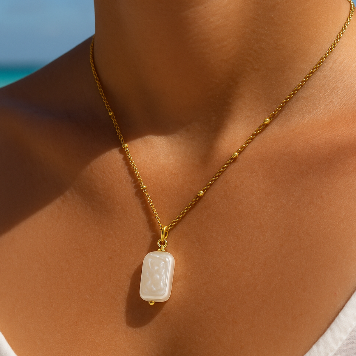 Aura Necklace with Baroque-Style Pearl Pendant