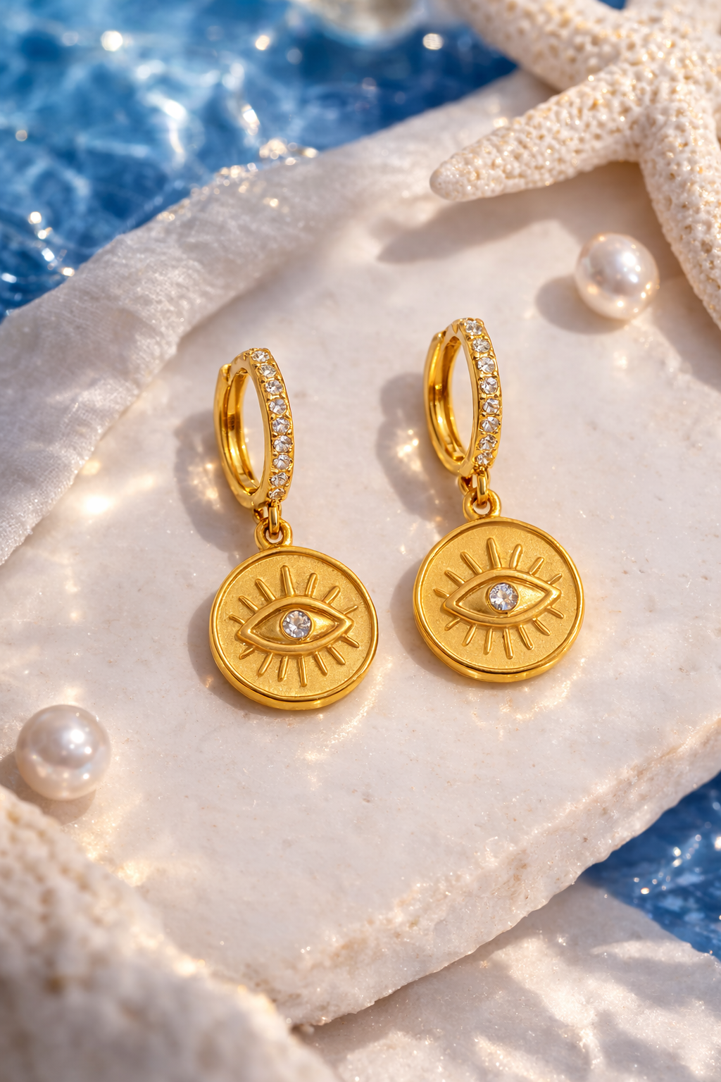 Nazar Eye Talisman Huggies.