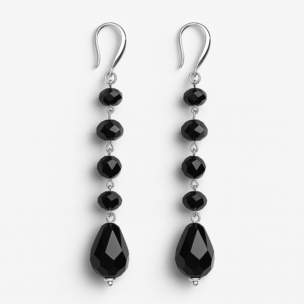 Midnight Cascade Obsidian Earrings