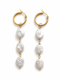 Siena Pearl Drop Hoop Earrings