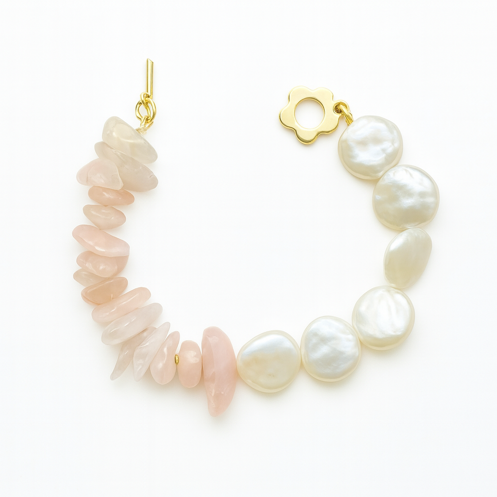 Rose Quartz & Pearl-Inspired Bracelet