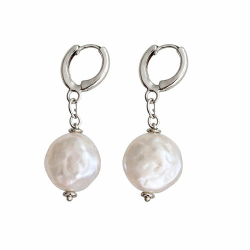 Acrylic Pearl Huggie Earrings – Gold & Silver Drop Earrings