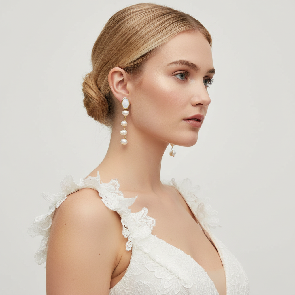 Samira Iridescent Shell & Akoya Pearl Drop Earrings
