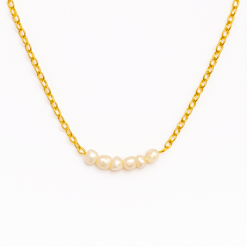 Persephone- Gold-Plated Necklace with Baroque Pearls