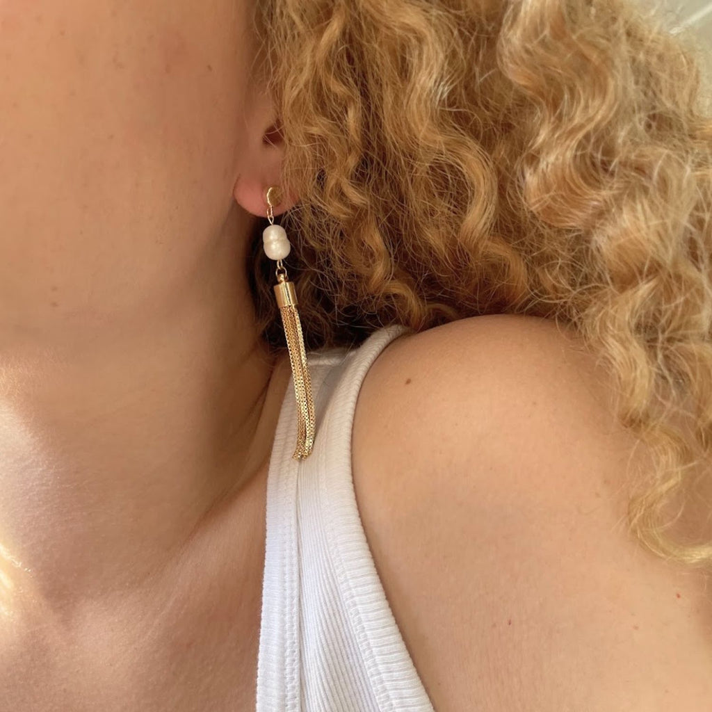 Agatha Drop Earrings with Akoya Pearls