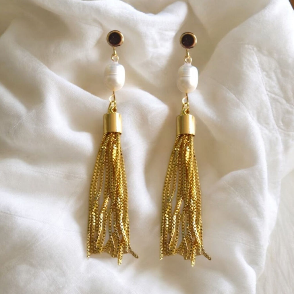 Agatha Drop Earrings with Akoya Pearls