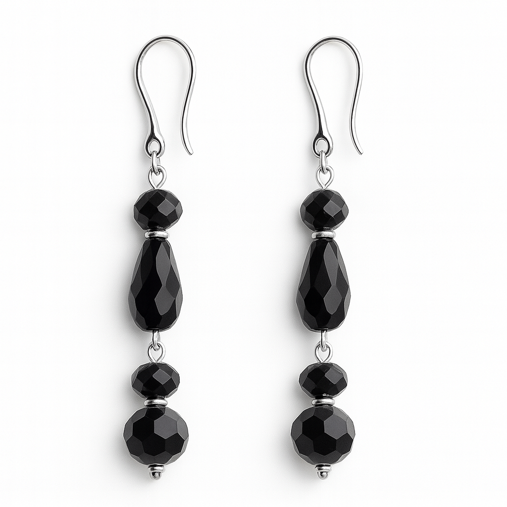 Midnight Obsidian Dangle Earrings