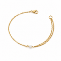 Alba Double Chain Dainty Pearl Bracelet