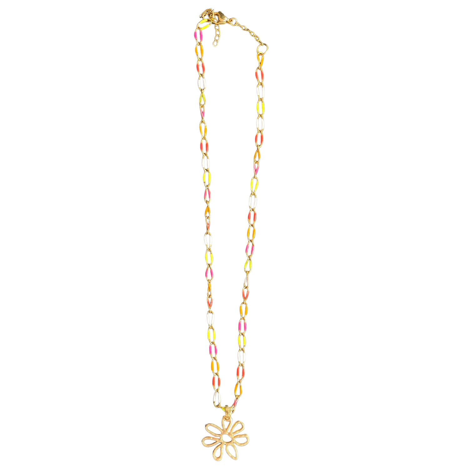 Daisy Chain Necklace – Colourful Enamel & 18k Gold-Plated